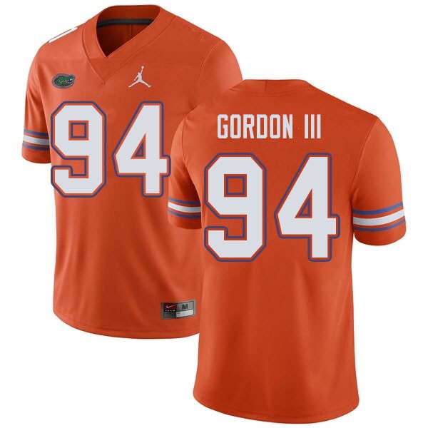 NCAA Florida Gators Moses Gordon III Men's #94 Jordan Brand Orange Stitched Authentic College Football Jersey IYW5764LQ